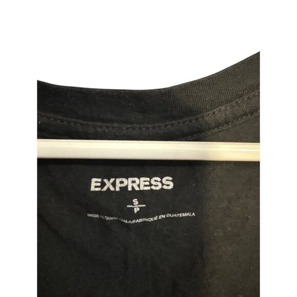 Express Black Skull Print T-Shirt S - Picture 3 of 4